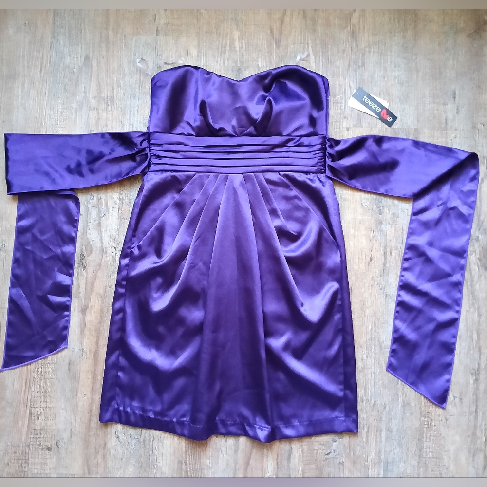 Teeze Me Purple Strapless Dress Size 9